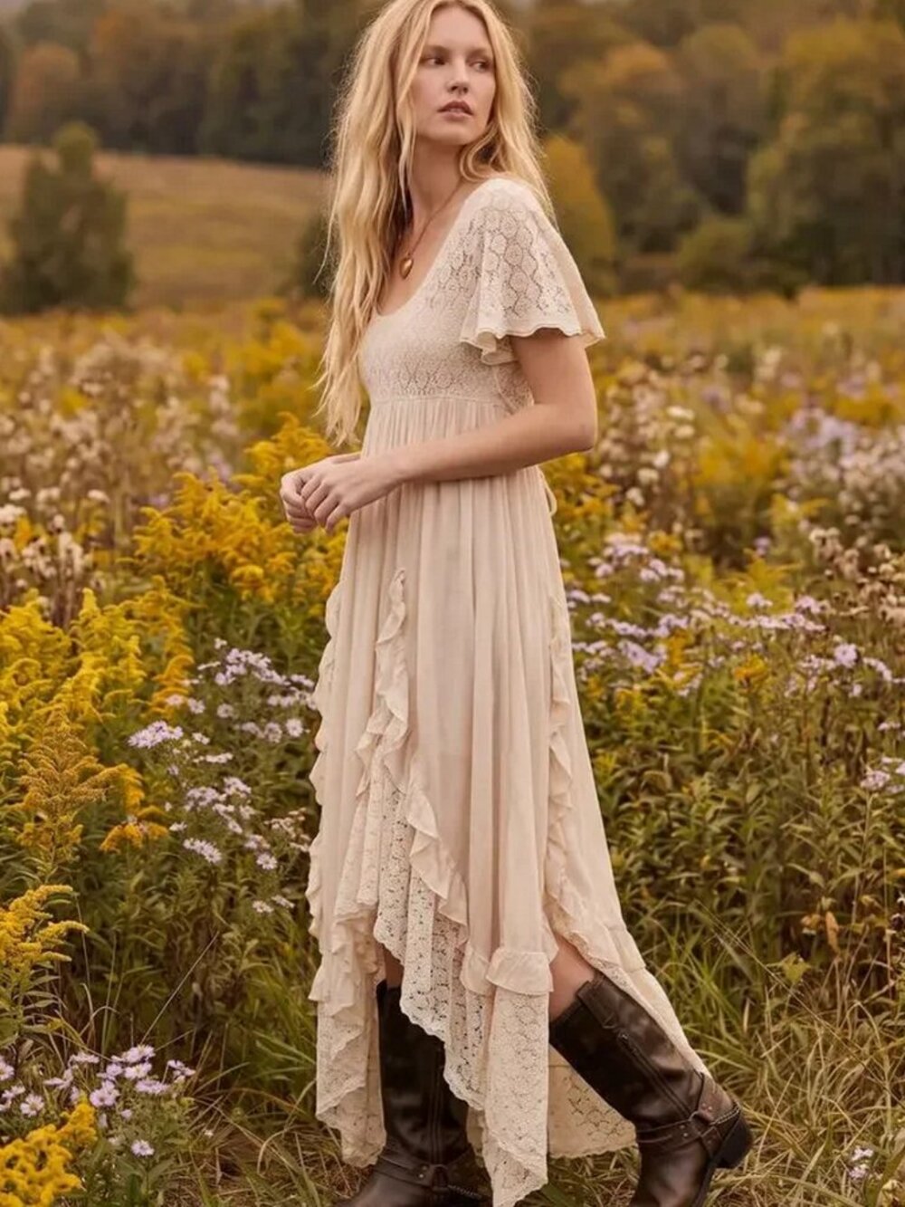 Free People Cream Lace Maxi Dress XS. $108 - Picture 3 of 16